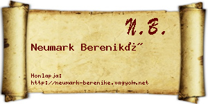 Neumark Bereniké névjegykártya